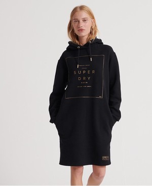 Superdry Oversized Scandi Hooded Női Ruhák Fekete | VSRXL2785